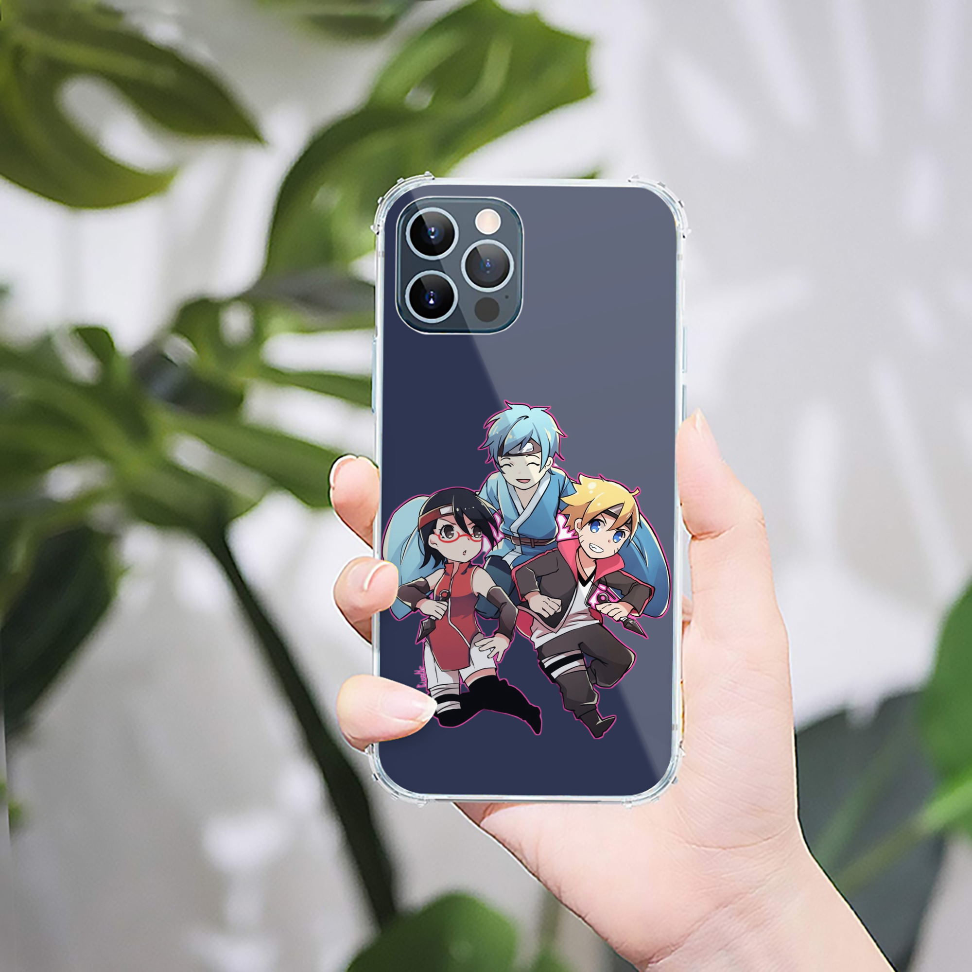 （画像用） NARUTO -ナルト- うちは サラダ Uchiha Sarada 【iPhone 12シリーズ対応】透明スマホケース（クリアソフトケース）
